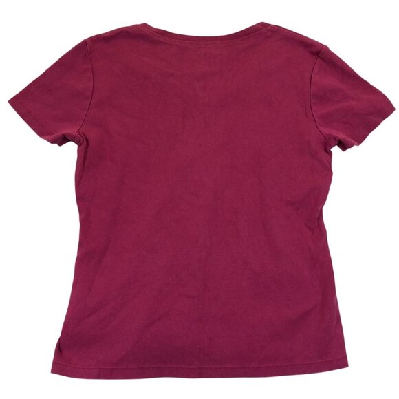 Eddie Bauer Womens T-Shirt Medium Short Sleeve V-Neck Pullover Basic Casual Red - Picture 2 of 8